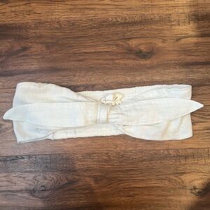 Anthropologie‎ White Cotton Sleeveless Bra Top Bohemian Hippie Summer Bow Medium